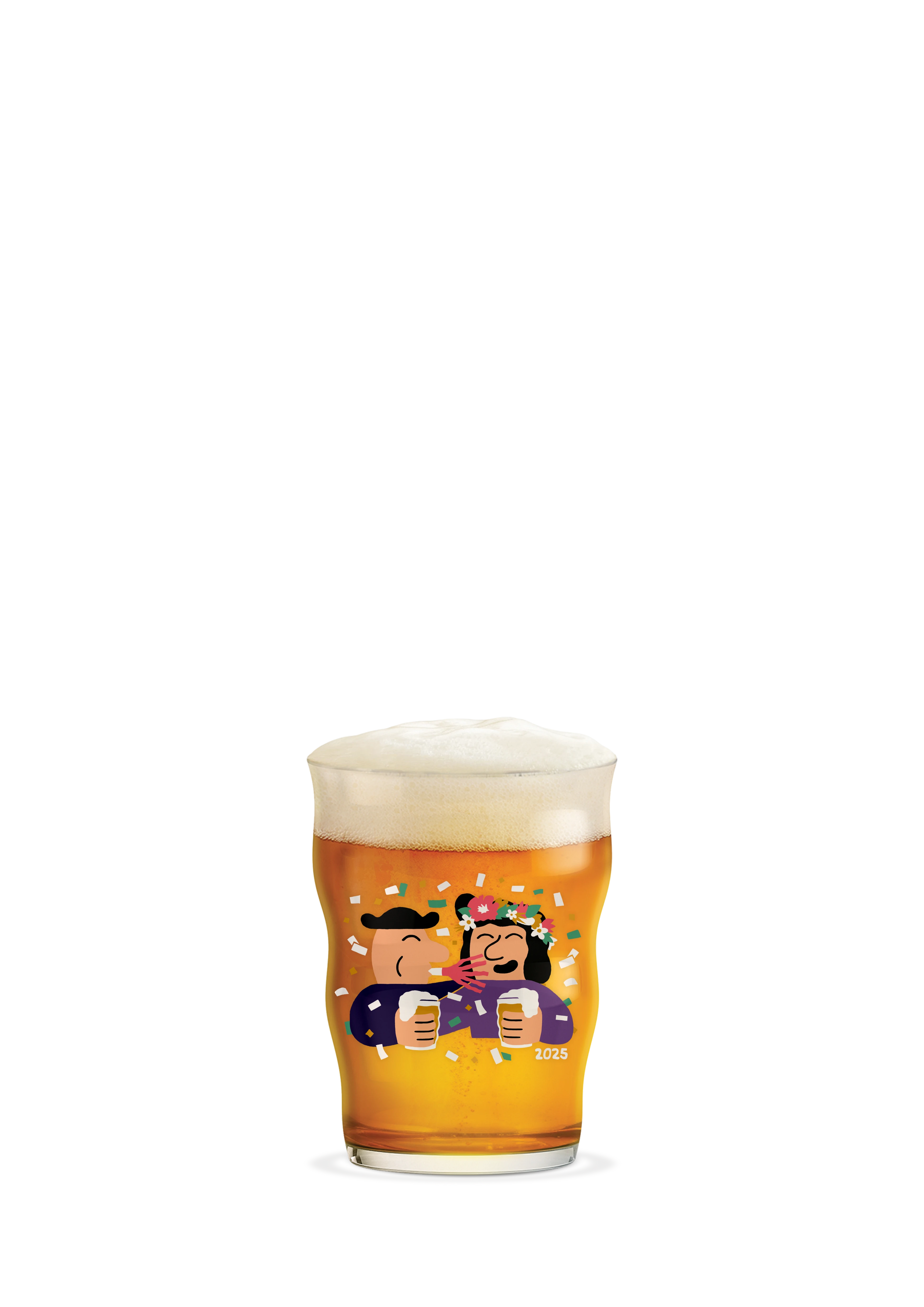 Pint Beer Glas 2025 40 cl from Holmegaard in Clear w. deco color, made of Glass