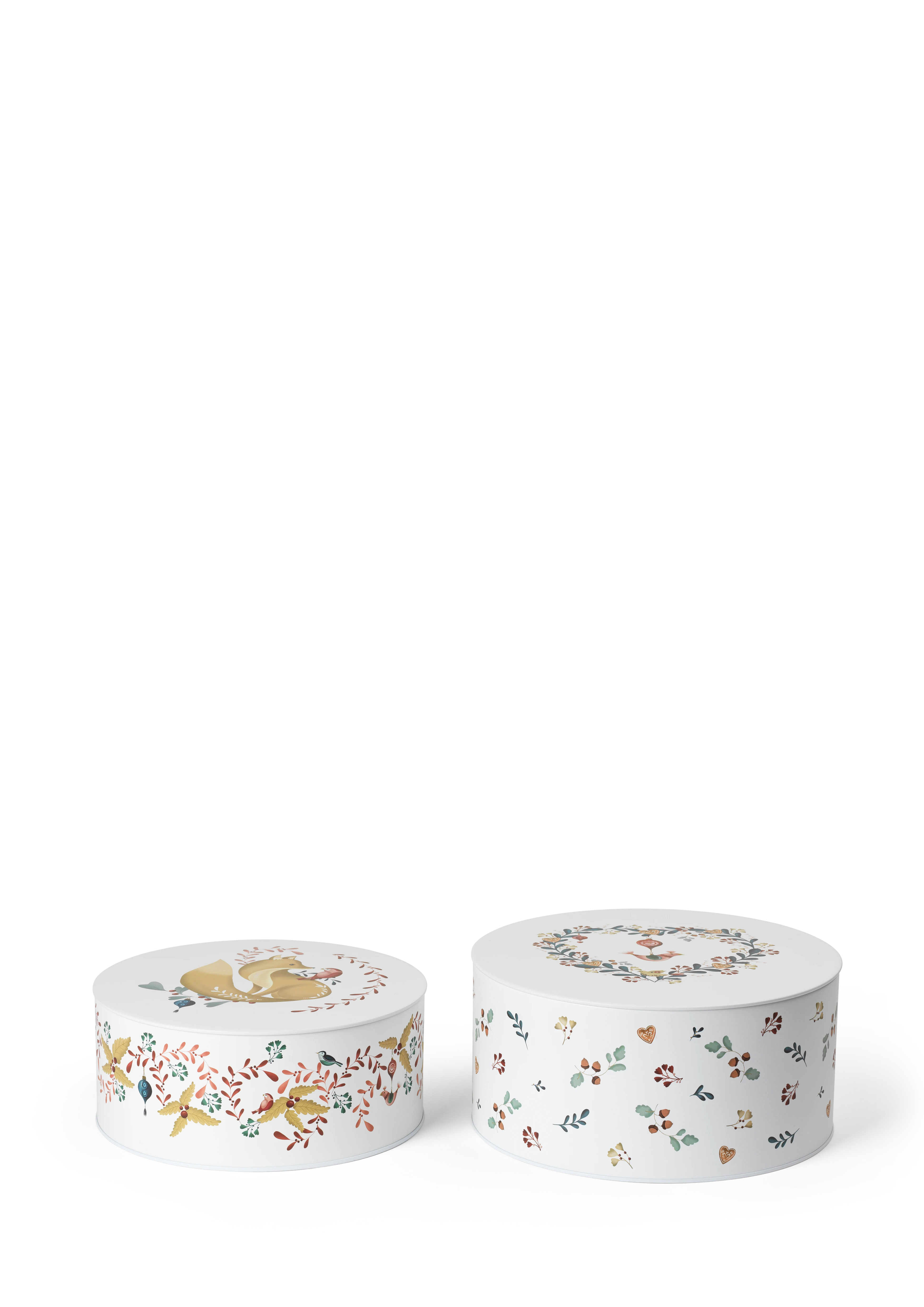 Storage Tin Ø20/Ø22 2 pcs. from Rosendahl in White w. deco color, made of Metal