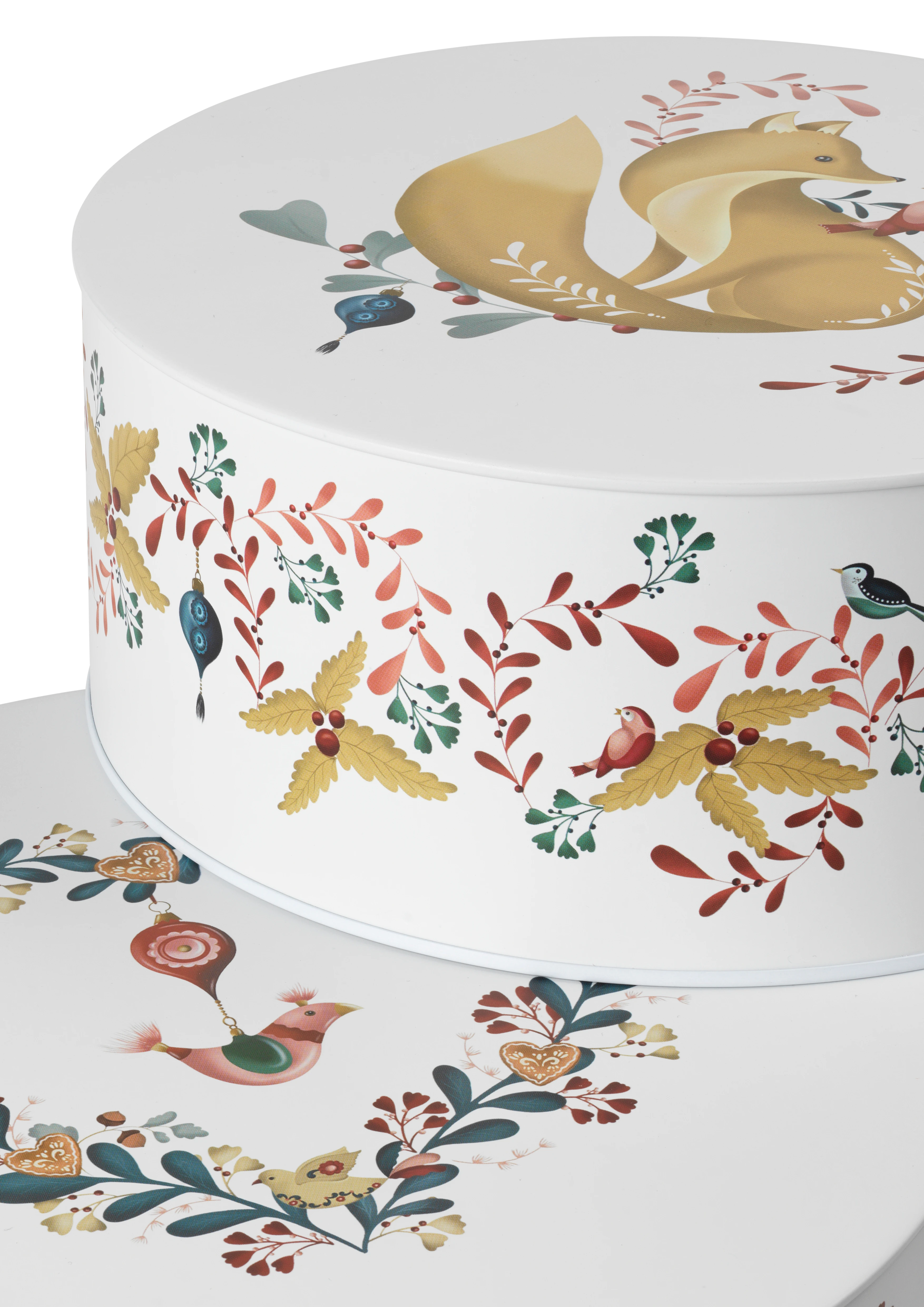 Storage Tin Ø20/Ø22 2 pcs. from Rosendahl in White w. deco color, made of Metal