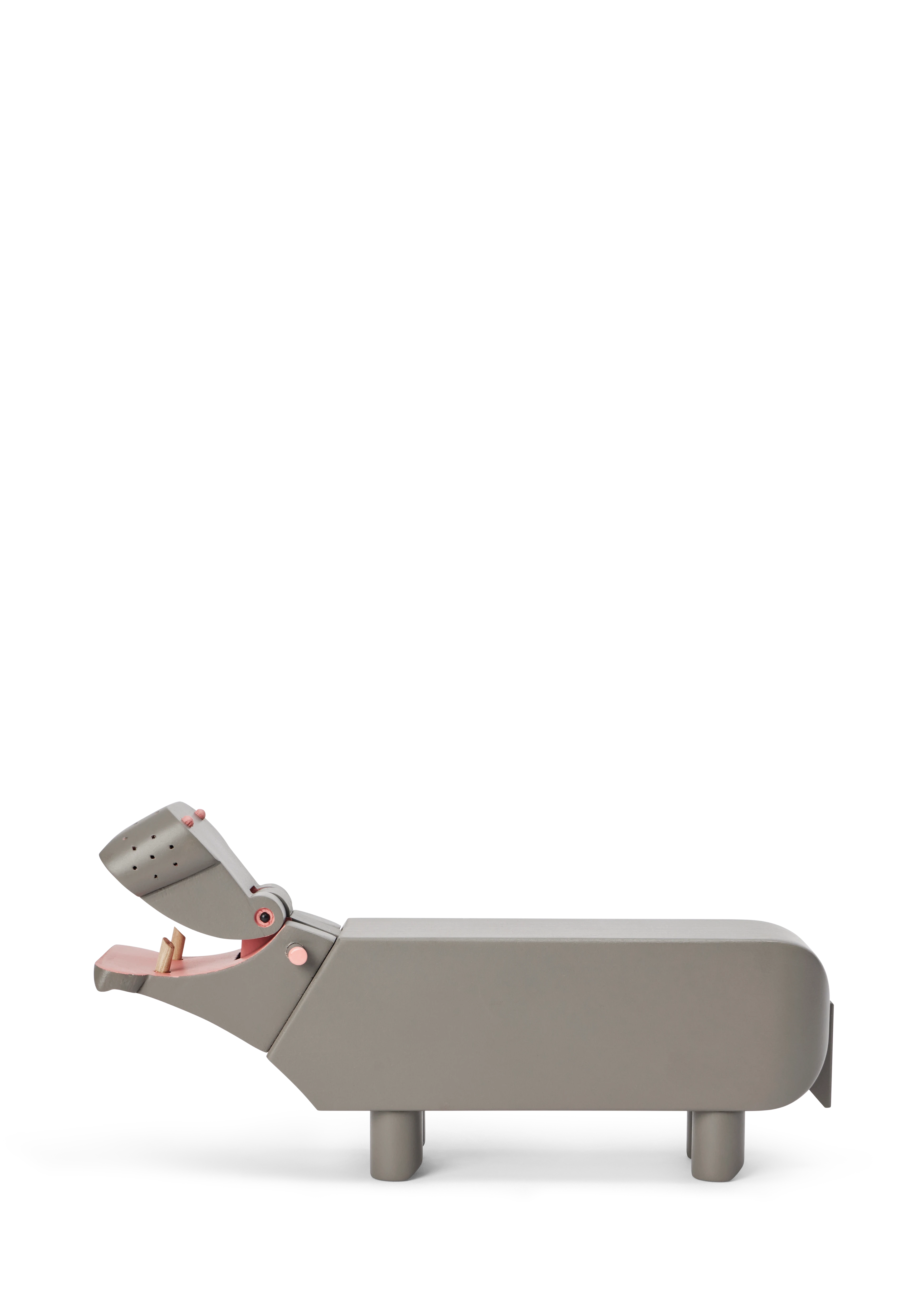 Flusspferd H9 cm von Kay Bojesen in der Farbe Grau, hergestellt aus Holz