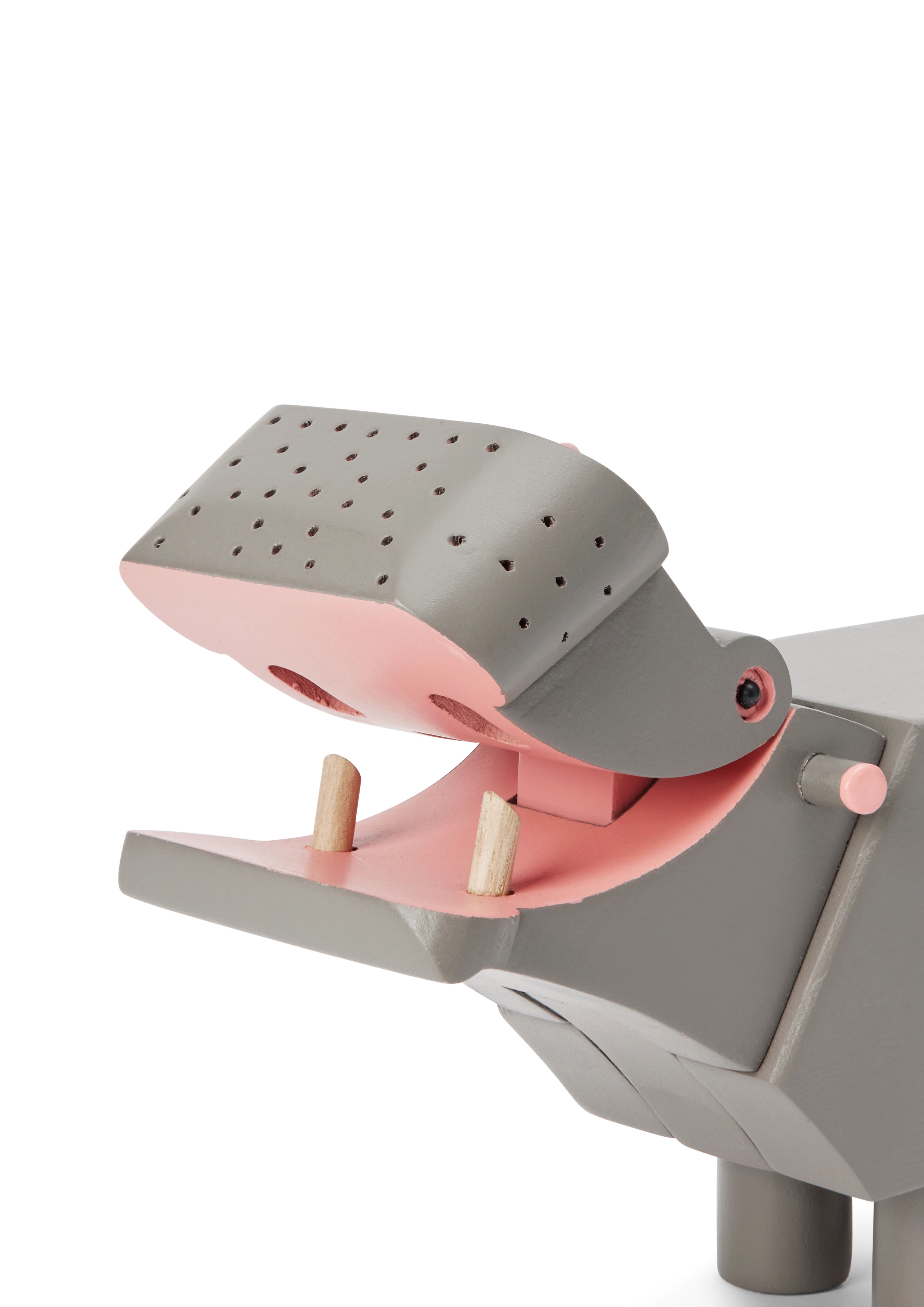 Hippo H9 cm from Kay Bojesen in Grey color, made of Wood