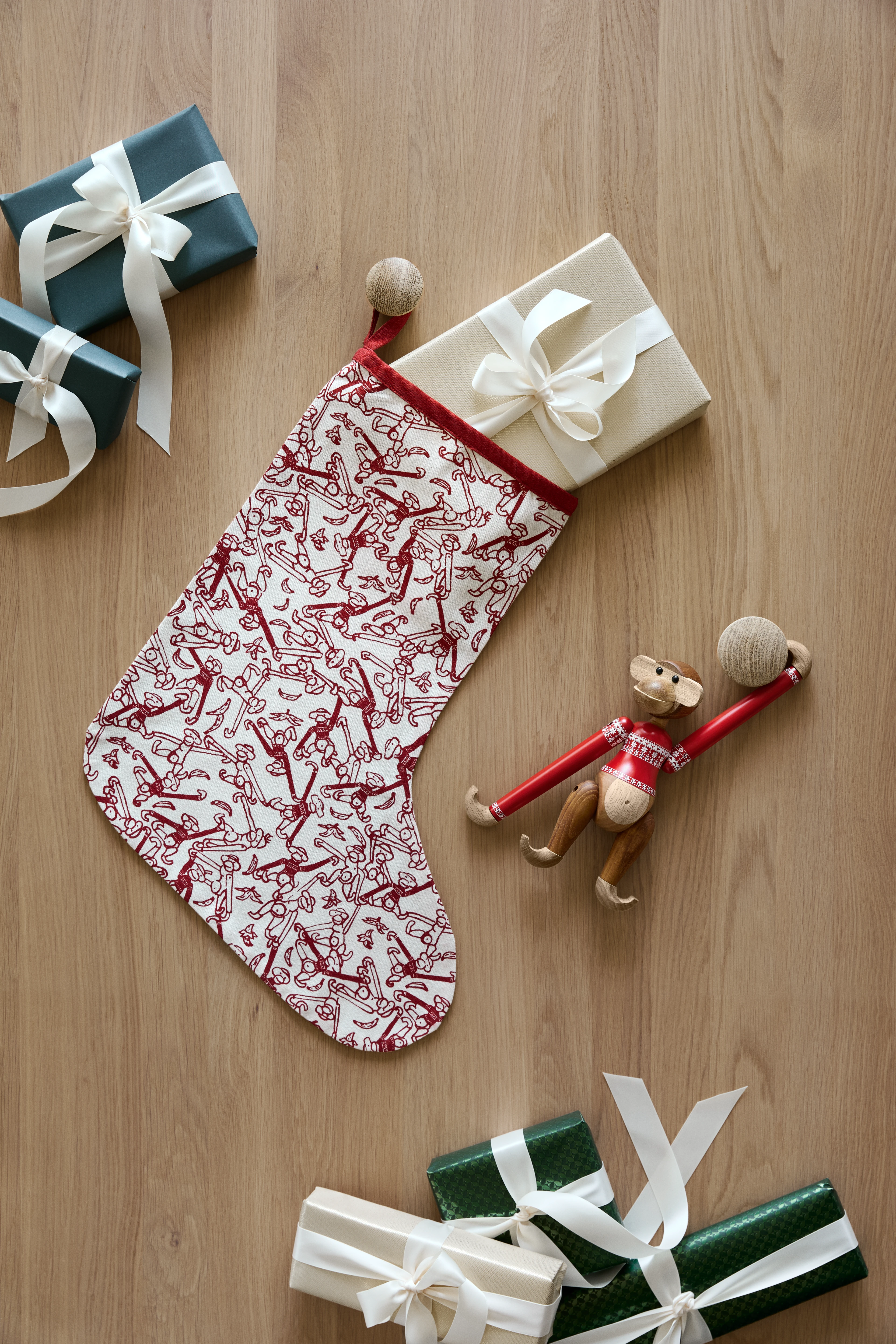 Kay Christmas Stocking H45 from Kay Bojesen in Red/White color, made of Cotton blend