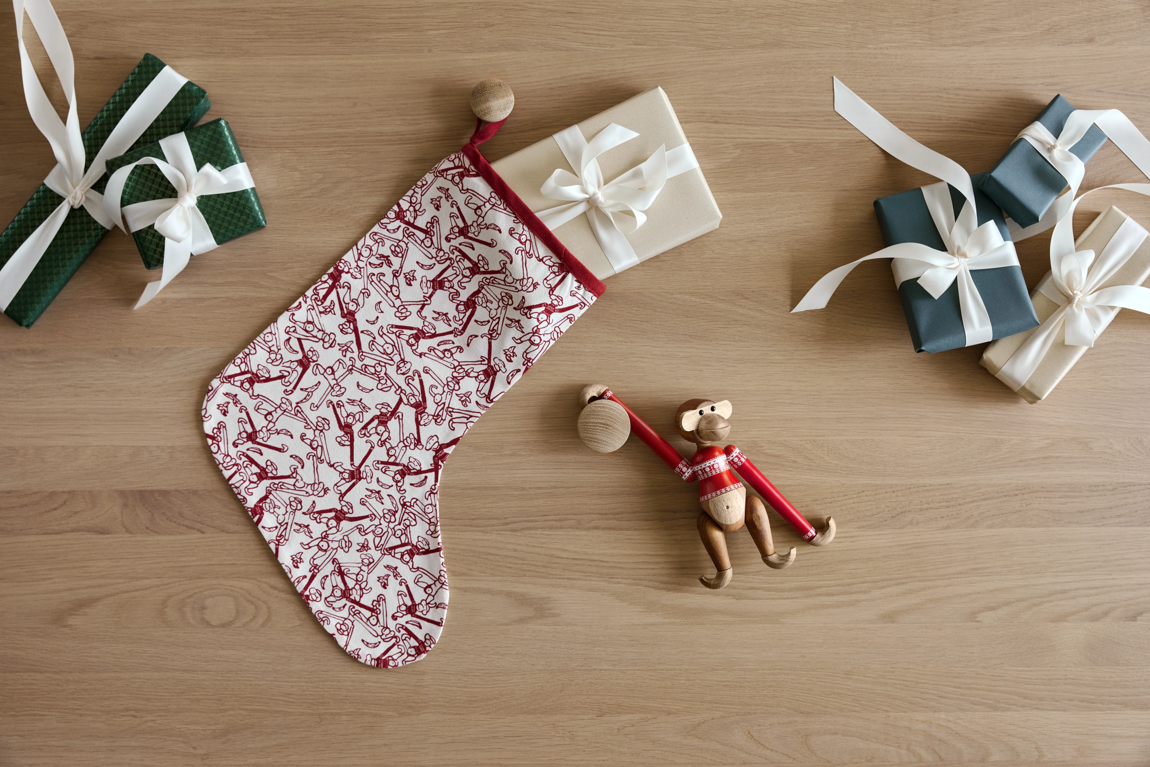 Kay Christmas Stocking H45 from Kay Bojesen in Red/White color, made of Cotton blend