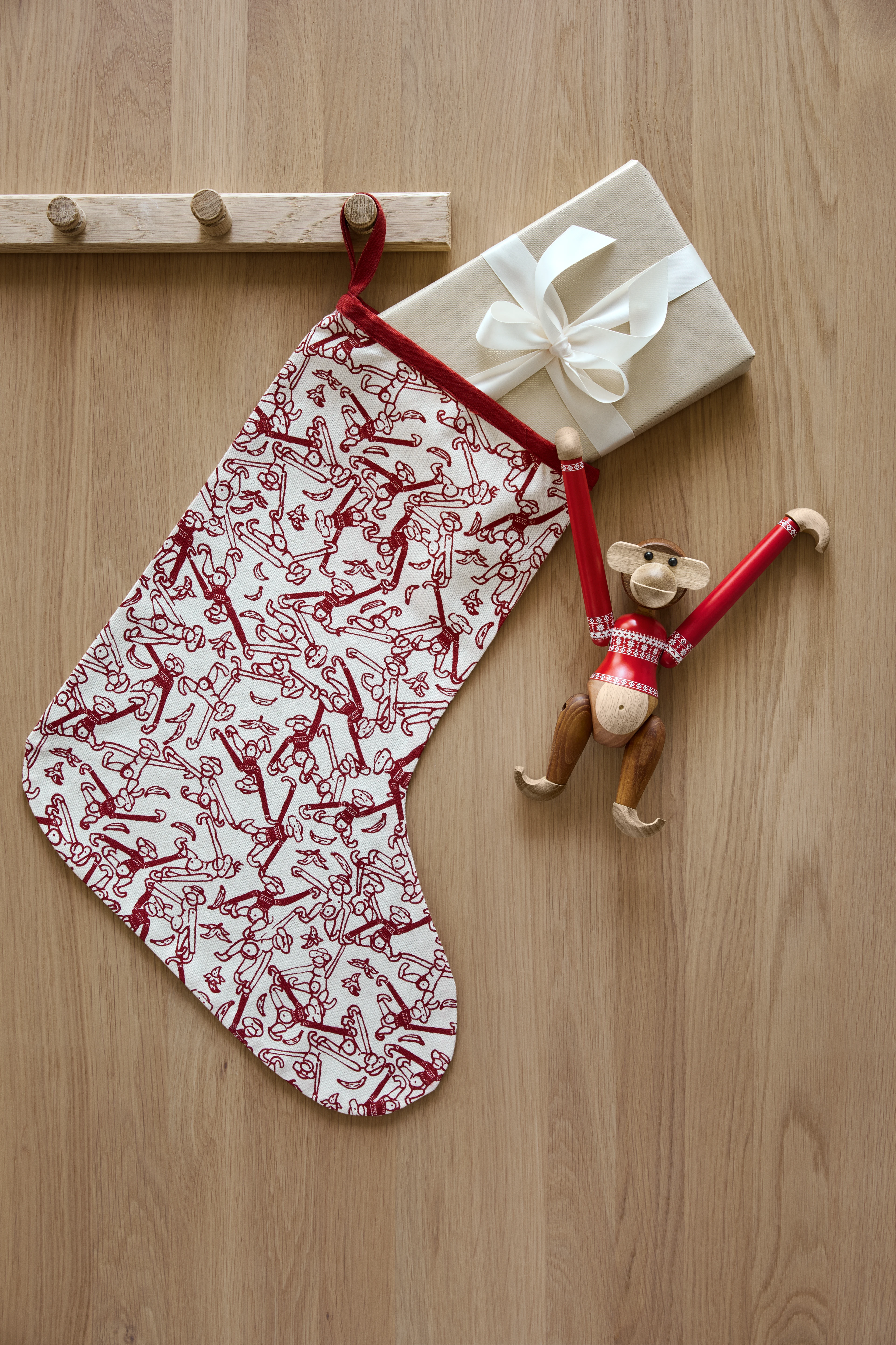 Kay Weihnachtssocke H45 von Kay Bojesen in der Farbe Rot/Weiss, hergestellt aus Baumwollmischung