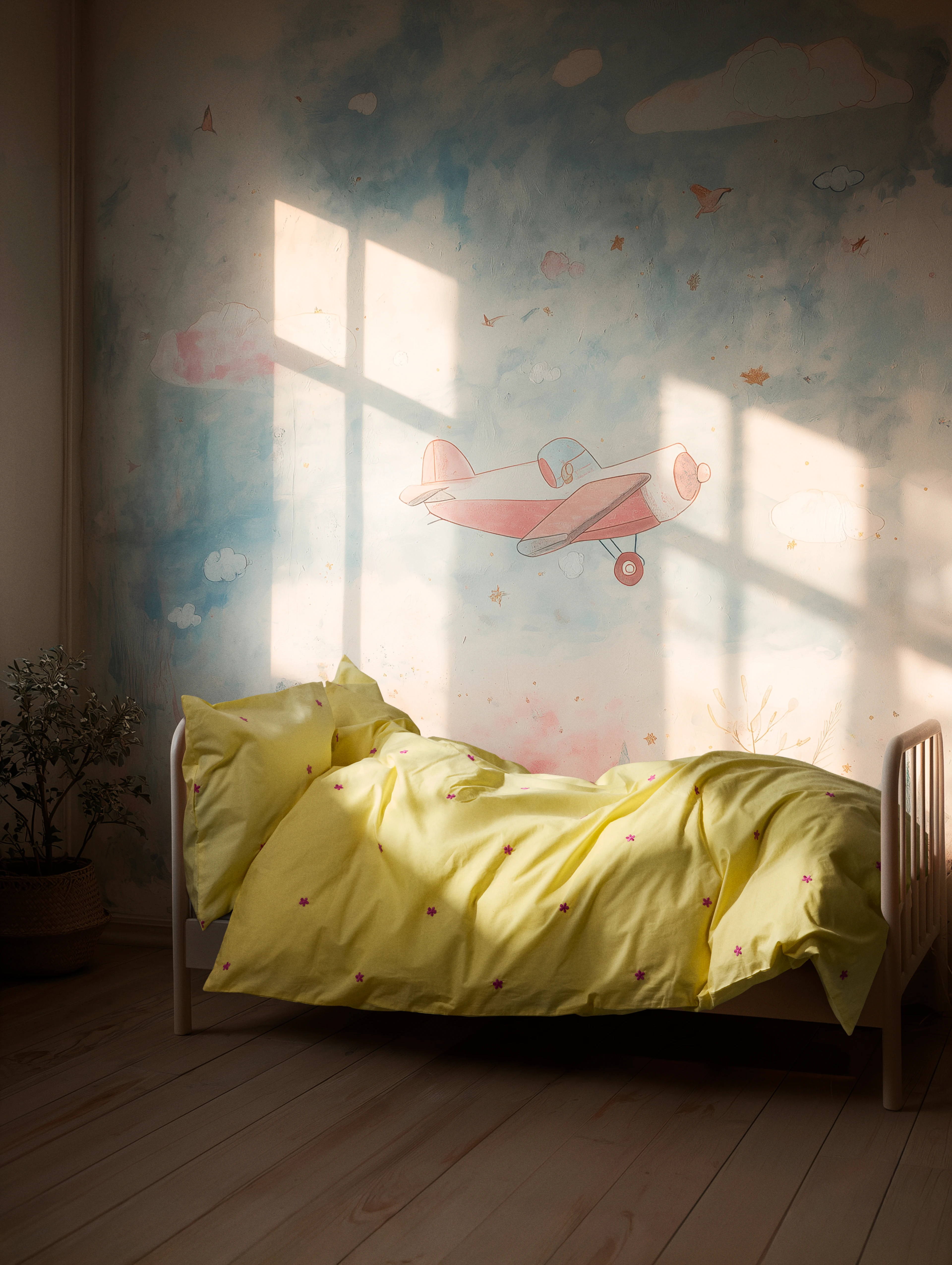 Junior Bed linen 100x140 cm from JUNA in Yellow color, made of Cotton