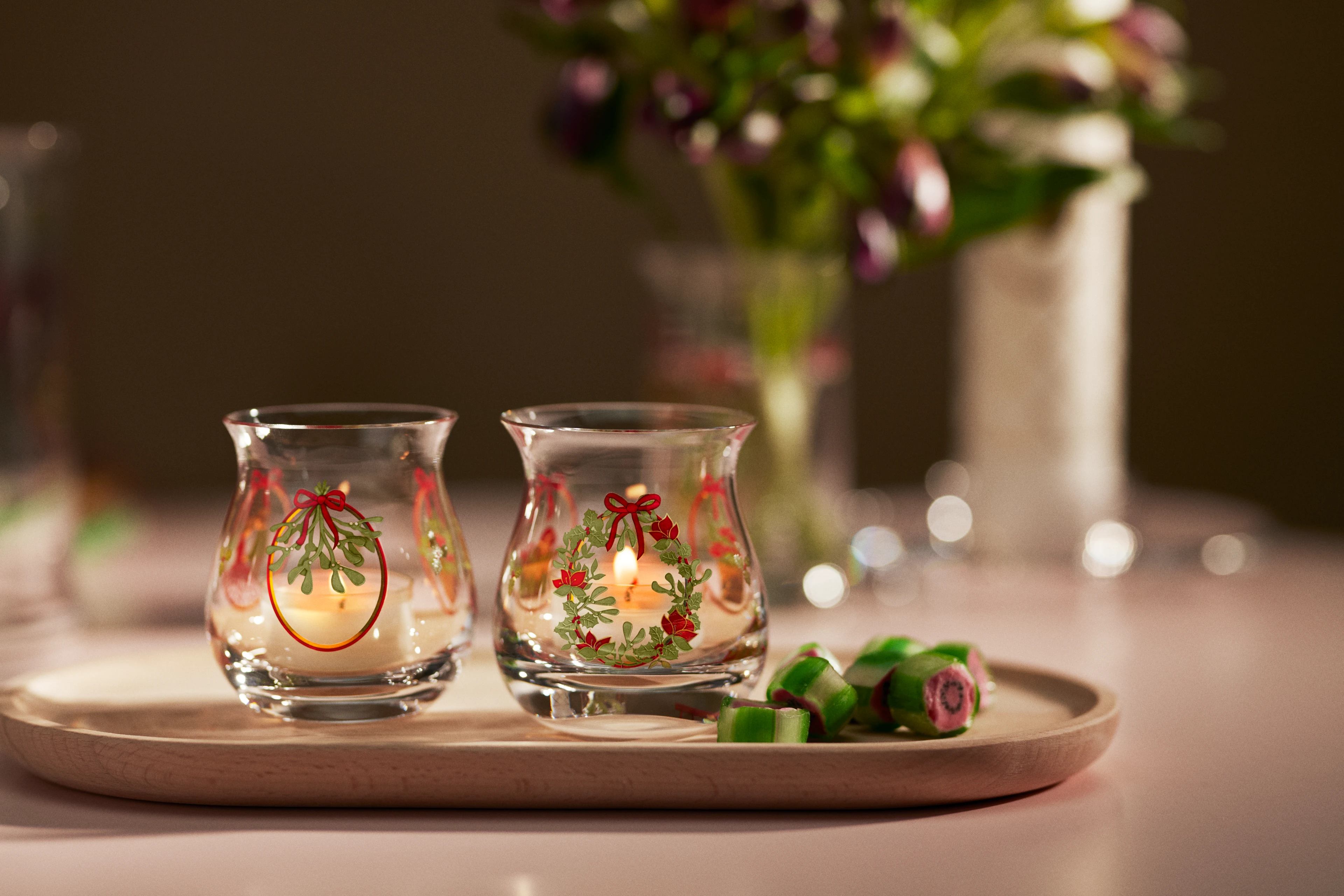 Tea light holder 2025 H7.5 2 pcs. from Holmegaard in Multi color, made of Glass