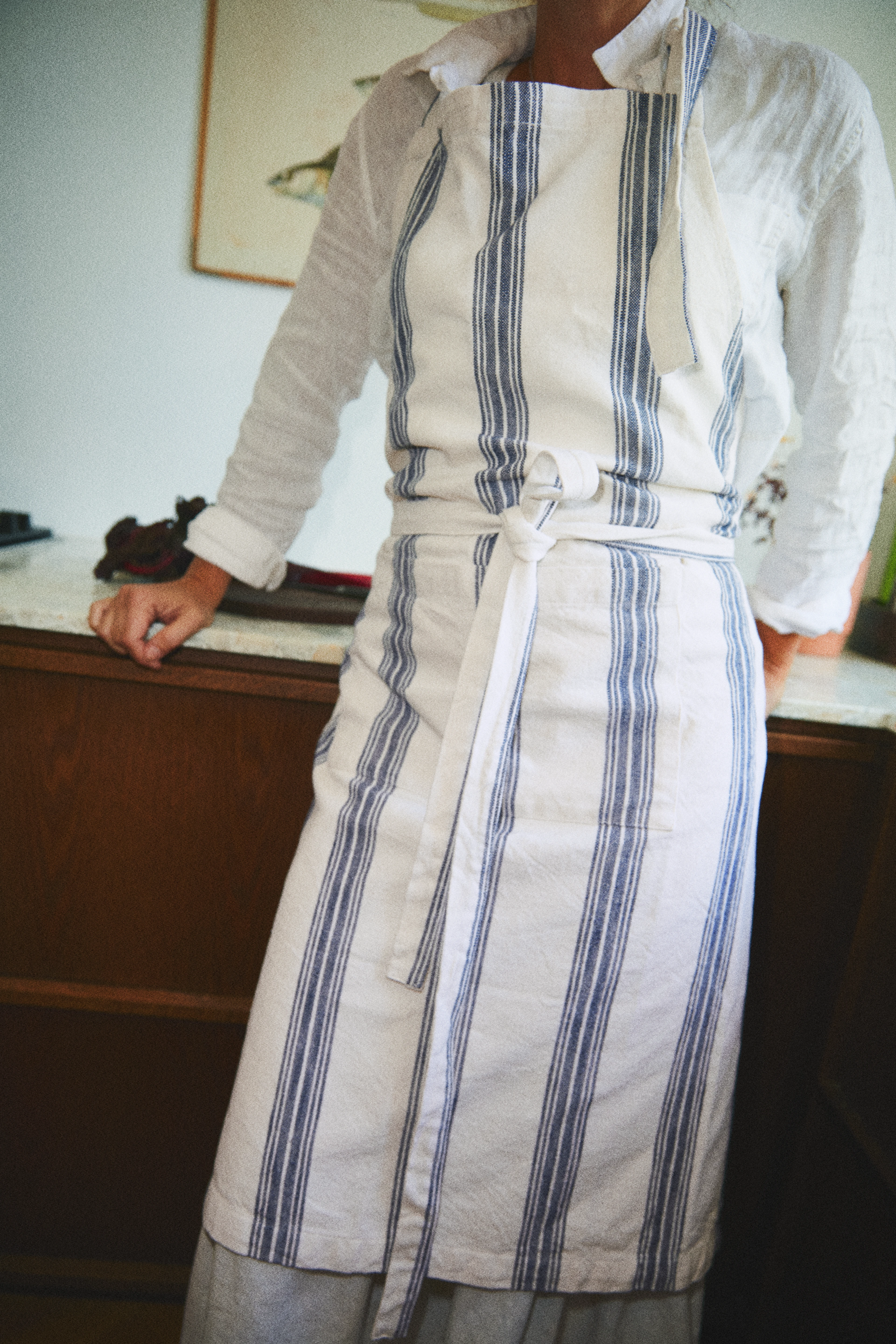 Garn Apron one size from Rosendahl in Blue color, made of Cotton blend